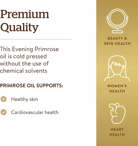 Miniatura 4 de Solgar Aceite de onagra de 1300 mg, 60 cápsulas blandas, promueve una piel saludable, apoyo nutricional para mujeres, sin OMG, sin gluten, sin