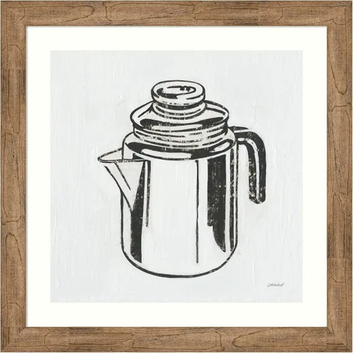 Miniatura 7 de Amanti Art Lienzo decorativo para pared enmarcado de 24 x 24 pulgadas, cafetera retro (cocina) por Kathrine Lovell, arte de pared de cocina