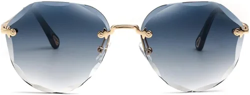 Miniatura 2 de AEVOGUE - Los lentes de sol para mujer, sin bordes, lentes de corte de diamante, de tamaño grande (AE0534)