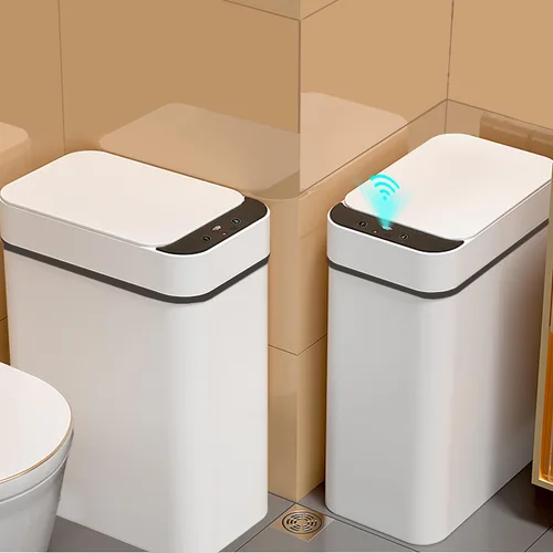 Miniatura 7 de Yatmung 2 Pack - Cubo de basura inteligente de 9,5 L con sensor de movimiento, delgado, sin contacto, para baño - Cubo de basura estrecho con tapa