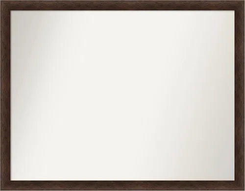 Miniatura 277 de Amanti Art Espejo de pared personalizado no biselado (24 x 27 pulgadas), marco estrecho de nogal chipre - varios tamaños personalizados - Espejo