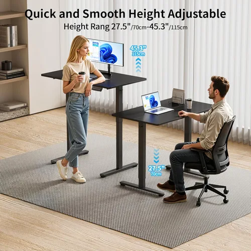 Miniatura 4 de BIZUM - Escritorio de pie eléctrico de 40x24 pulgadas con ajuste de altura y configuraciones de memoria, escritorio ergonómico para sentarse o estar