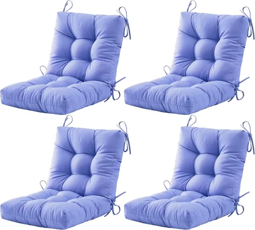 Miniatura 36 de BLISSWALK Cojines para sillas de exteriores, cojín grueso de mimbre con respaldo bajo y lazos para muebles de patio, 40 pulgadas de largo x 20 Beige