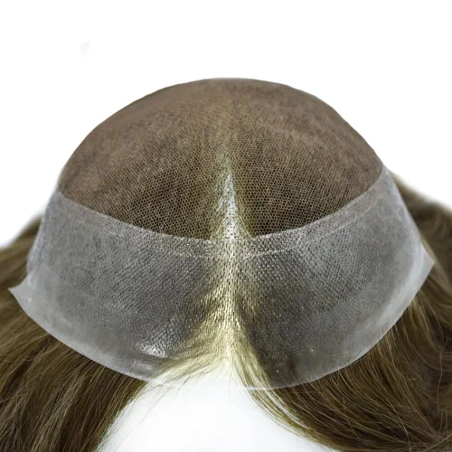 Miniatura 11 de Toupee para hombres Piezas de cabello humano real Encaje suizo para hombres Toupee unidades de cabello humano europeo para hombres Hairpieces