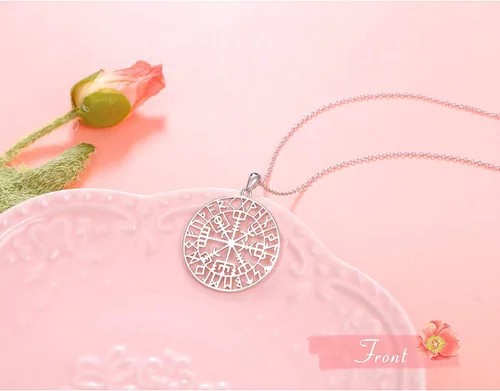 Miniatura 3 de Alphm Collar con colgante vikingo de plata esterlina S925 para hombres y mujeres, joyería de viaje para graduación, amistad, talismán, joyería