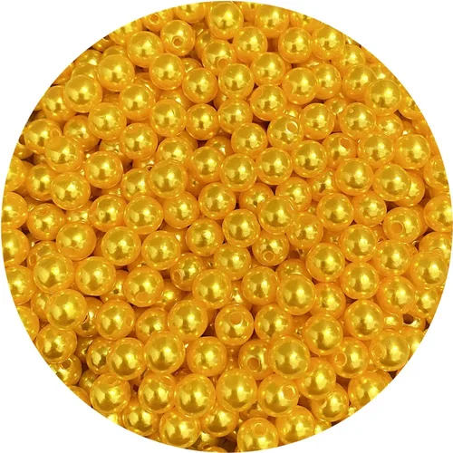 Miniatura 37 de 400 cuentas de perlas de satén de 0.315 pulgadas (0.315 in) redondas sueltas de plástico para hacer joyas, aretes, pulseras, collares, llaveros