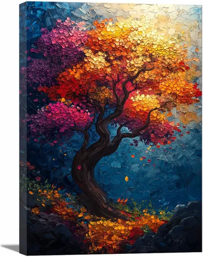 Miniatura 35 de VOCBAN Nature Tree of Life Abstract Pictures Canvas Painting Large Modern Canvas Wall Art Colorful Trees Living Room Wall Decor Plant Prints(black