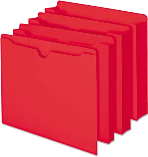 Miniatura 3 de Smead Chaqueta archivadora, pestaña de corte recto reforzada, plana, sin expansión, tamaño carta, rojo, 100 por caja (75509)
