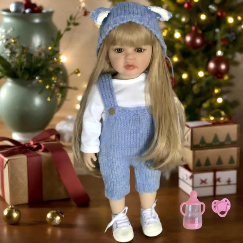 Miniatura 22 de 20 pulgadas dormido bebé Reborn 3D pintura piel con venas visibles cuerpo muñeca de tela, vinilo suave juguete de niña recién nacida como un Muñeca