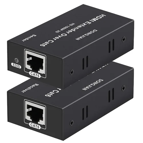 Extensor HDMI de 196 pies HDMI sobre solo Cat5E/6/7 Repetidor HDMI Balun Transmisor Receptor Soporte 1080p 3D HDMI 1.4a HDCP EDID