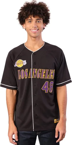 Miniatura 32 de Ultra Game Camiseta de béisbol oficial de la NBA con botones y botones para hombre Negro 23