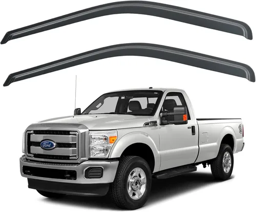 Protectores de lluvia de ventana para Ford F250 F350 F450 F550 1999-2016 Super Duty, deflectores de viento de ventana fuera del canal para cabina