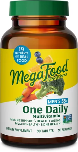Miniatura 11 de MegaFood Multivitamin para Hombres 55+ Un Multivitamínico Diario para Hombres, B12 Metilado, Vitamina D3, C y Zinc - Envejecimiento Saludable, Salud