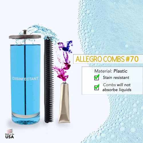 Miniatura 7 de Allegro Combs Peine desenredante de 3 filas #70 para cabello rizado para mujer, definición de rizos, diente ancho, fabricado en Estados Unidos, 1