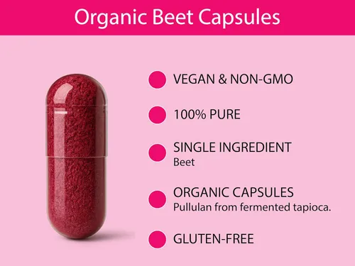 Miniatura 4 de KOYAH - Cápsulas de remolacha orgánica, liofilizadas: 60 Cápsulas 500 mg por cápsula, raíz de remolacha entera - Apoyo cardiovascular y apoyo al