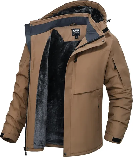 Miniatura 9 de Chaquetas de invierno para hombre, esquí, nieve, impermeable, forro polar, resistente al viento, 6 bolsillos