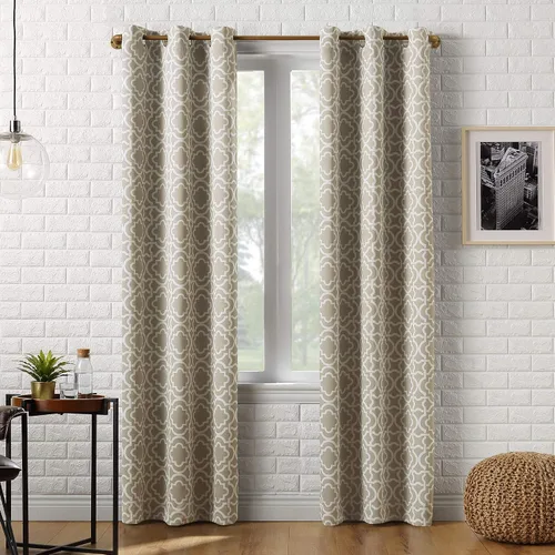 Miniatura 11 de Sun Zero Barnett Trellis - Cortina opaca con ojales, 40 x 63 pulgadas, color negro