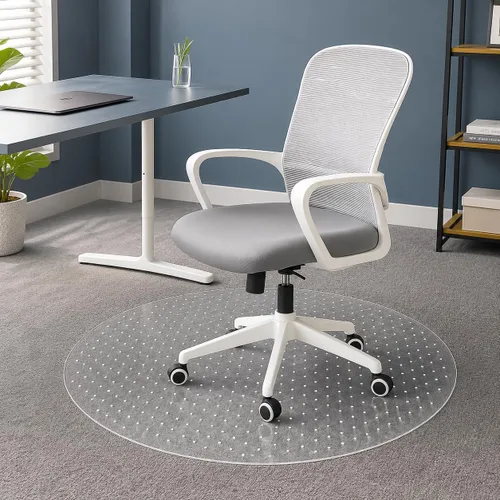 Tapete grueso para silla de oficina para alfombra, 39 x 39 pulgadas, redonda de 1/8 pulgadas de grosor, alfombrilla para silla de juegos con