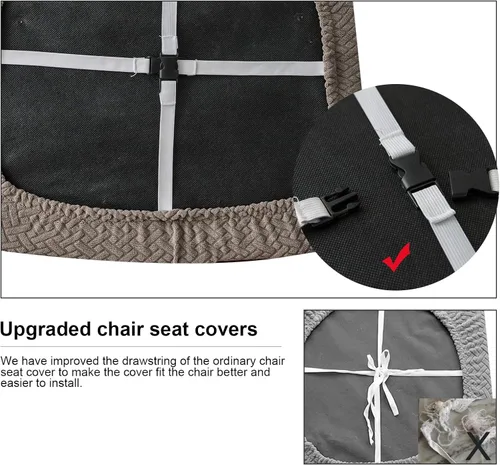 Miniatura 5 de Genina Fundas de Asiento Impermeables para Sillas de Comedor Fundas de Sillas de Comedor Fundas de Asiento de Sillas de Cocina Fundas Deslizables