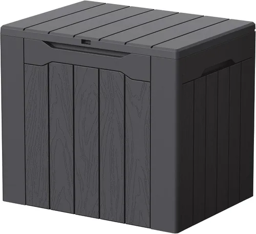Miniatura 40 de Devoko 29 Gallon Waterproof Outdoor Storage Box Resin Deck Box Lockable and UV Resistant for Patio Furniture, Garden Tools (Black, 29 Gallon)