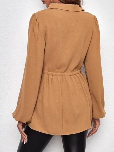 Miniatura 2 de Floerns Blusa de maternidad de manga larga con cordón en la cintura para mujer