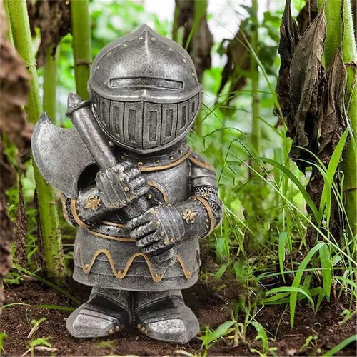 Miniatura 5 de Estatua de caballero de jardín, figuras de caballero de jardín, gnomos, decoraciones medievales, templarios, cruzados, guardia, armadura
