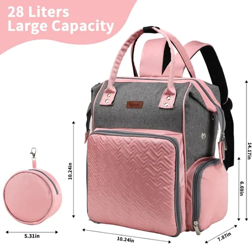 Miniatura 4 de crochet bag,knitting bagBackpack and Tote Bag Storage Bag ，Large capacityYarn Storage Organizer Travel Crochet Bag Women Carrying Crochet Rosa y Gris