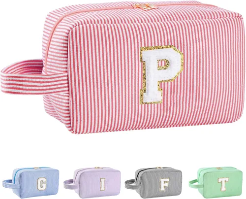 Miniatura 163 de Regalos personalizados para mujeres, bolsa de maquillaje con inicial, bolsa de maquillaje de viaje, bolsa de cosméticos, bolsa de artículos