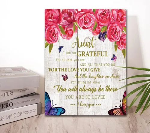 Miniatura 5 de Wailozco Póster decorativo para pared con texto en inglés «Aunt Aunt», pósteres enmarcados de poemas, regalos sentimentales para tías de sobrina