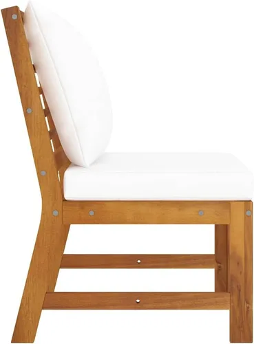 Miniatura 4 de vidaXL Sofá medio, sofá seccional con cojines, asiento modular con mesa de té, juego de muebles de exterior para jardín, rústico, madera de acacia
