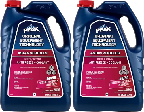 Miniatura 9 de PEAK OET - Concentrado anticongelante/refrigerante de vida extendida rojo/rosa para vehículos asiáticos, 1 galón.
