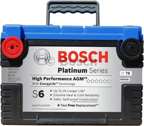 Bosch S6563B S6, batería AGM de placa plana