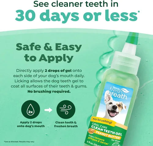 Miniatura 3 de TropiClean - Pasta de dientes para perros con aliento fresco, limpiador de dientes, removedor fácil de placa y sarro en gel, no se necesita cepillo
