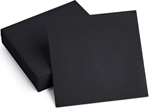100 servilletas de papel de colores con tacto de lino, servilletas decorativas de color negro, suaves y absorbentes, para cocina, fiesta, boda, cena