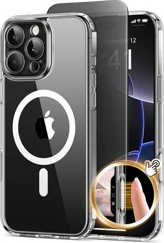 Miniatura 37 de GolbinBox Funda magnética para iPhone 15 Pro, compatible con MagSafe, protección completa de la cámara, protector de pantalla de privacidad