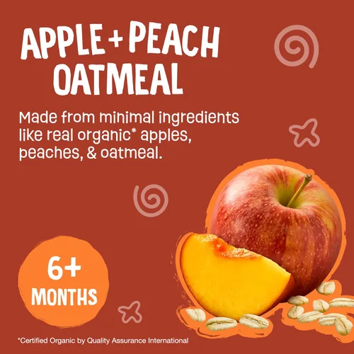 Miniatura 5 de Earth's Best Bolsas orgánicas de alimentos para bebés, puré de frutas y granos para bebés de 6 meses en adelante, puré de manzana orgánica