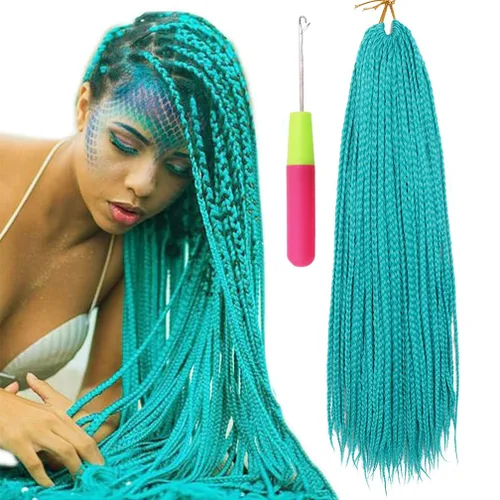 Miniatura 26 de Extensiones de cabello trenzado tipo box de 24 pulgadas, hechas a mano, para mujeres y niñas, extensiones de cabello trenzado, 24#, 3 paquetes, 22