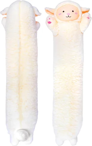 Almohada de cuerpo de cordero de peluche Cuddle Paws para niños | Almohada larga de peluche para abrazar | Juguete suave para abrazar | Regalo de