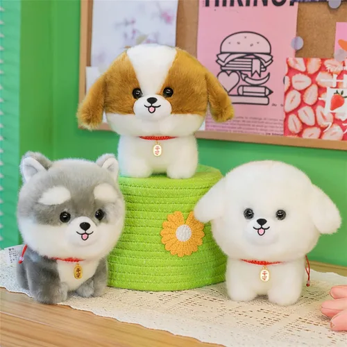 Miniatura 4 de Animal de peluche para perro, juguete de peluche de imitación, almohada de peluche de peluche, regalos para niños y niñas (negro, 9.8 pulgadas)