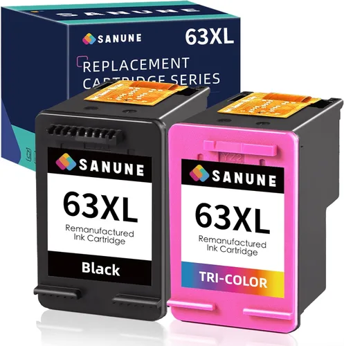 Cartuchos de tinta remanufacturados de repuesto para HP Ink 63 63XL Paquete combinado de color negro para Envy 4510 4512 4520 4650 Officejet 3830