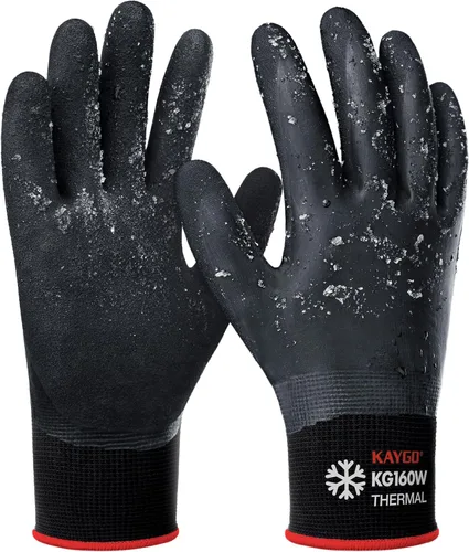 Miniatura 8 de KAYGO Guantes de trabajo impermeables para hombres y mujeres, guantes de trabajo recubiertos de goma antideslizantes para jardín, construcción al