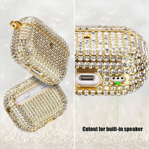 Miniatura 4 de Funda para AirPods Pro de 2ª generación, Filoto Cute AirPod Pro 2 Funda protectora para mujeres y niñas, brillantes de cristal de PC Apple Air Pods