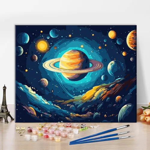 Pintura por números para adultos Universo por números, ilustraciones de estrellas cósmicas por números para adultos principiantes, kits de pintura