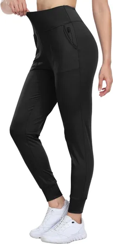 Miniatura 4 de WHOUARE Pantalones deportivos para mujer, leggings deportivos de entrenamiento con bolsillos, cintura alta, pantalones de yoga para gimnasio, correr