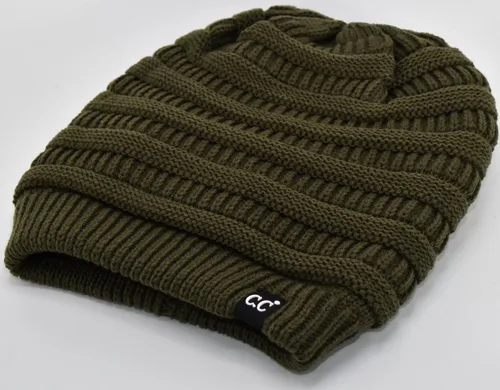 Miniatura 64 de C.C Winter Oversized Beanie Hat with Fuzzy Lining – Thick Knit Thermal Beanie for Cold Weather, Soft Warm Fleece Lined Cap