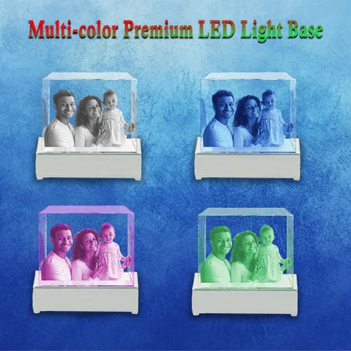 Miniatura 3 de Foto 3D de cristal personalizada, marco de cristal grabado con láser personalizado, excelente regalo de aniversario, cumpleaños, Navidad, Paisaje
