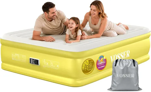 Miniatura 12 de VOSSER Colchón de Aire Twin XL con Bomba Incorporada Elevado, 80" de Largo, Colchón Inflable Mejorado de 18", Colchón Auto Inflable que se Infla