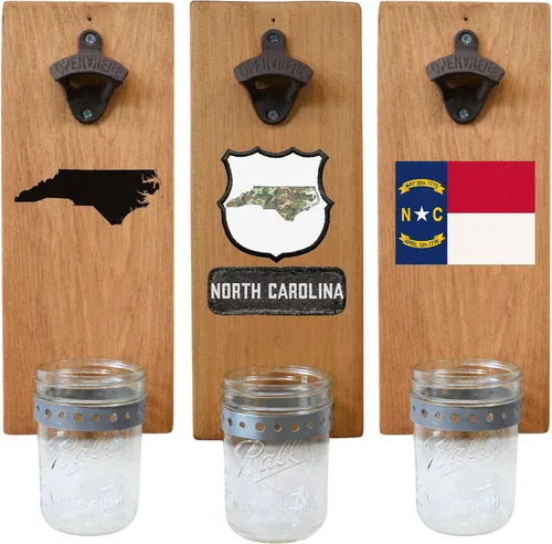 Miniatura 24 de Abrebotellas de cerveza de Massachusetts – Abridor de botellas hecho a mano montado en la pared con tapa – Regalo de cerveza para él o ella