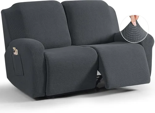 Miniatura 68 de TAOCOCO Funda reclinable de 4 piezas, funda elástica para sofá reclinable de 4 piezas, funda reclinable con 1 asiento, protector suave, fundas