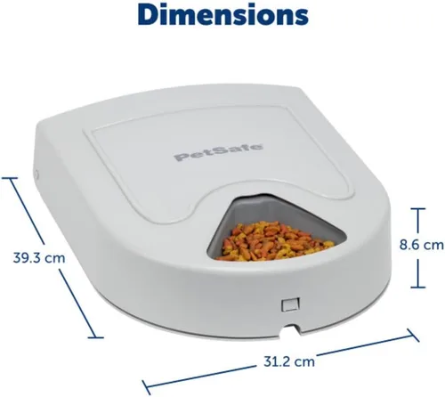 Miniatura 4 de Alimentador automático para perros PetSafe, 5 comidas, capacidad de 40 oz, plástico, para alimentos secos, para múltiples mascotas